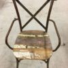 Καρέκλα πολυθρόνα με μπράτσα σιδερένια από παλιά ξυλεία