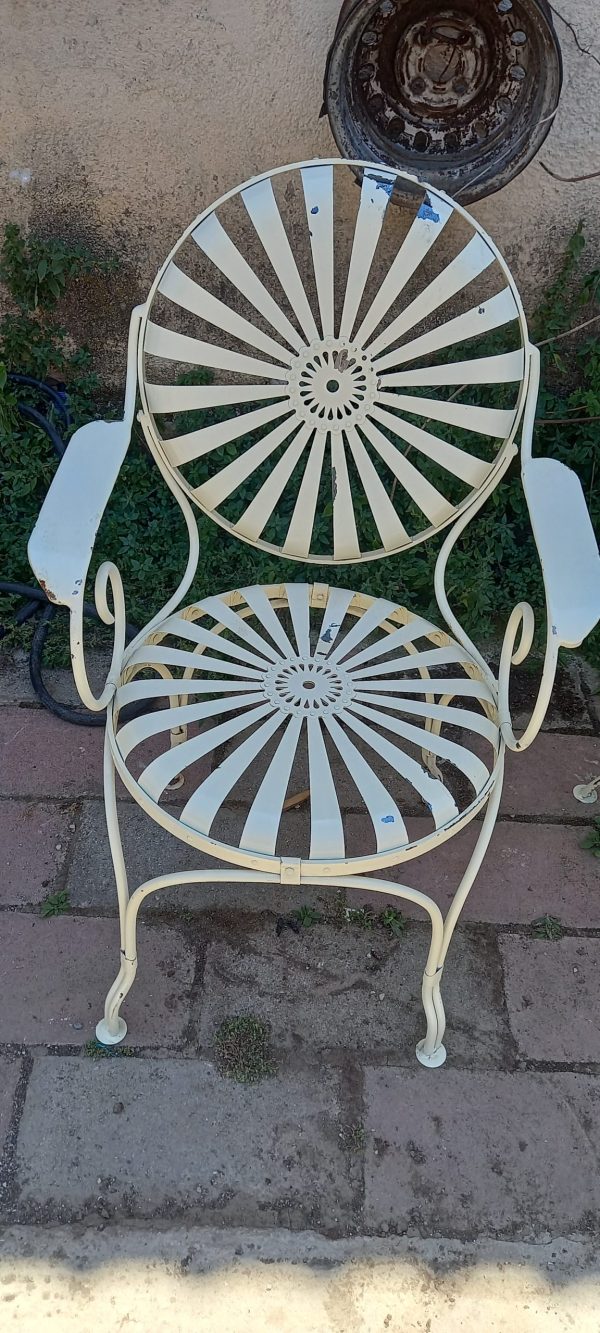 καρέκλα πολυθρόνα, μεταλλική φερ φορζε,λευκή
