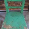 παλιά ξύλινη καρέκλα , σε έντονο πράσινο χρώμα ,χειροποίητη, παλαιά , vintage ,παλιό έπιπλο