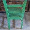 παλιά ξύλινη καρέκλα , σε έντονο πράσινο χρώμα ,χειροποίητη, παλαιά , vintage ,παλιό έπιπλο
