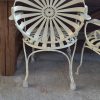 παλιά καρέκλα πολυθρόνα, μεταλλική φερ φορζε,λευκή, fer forge,τύπου φρανσουα καρε, βαριά κατασκευή, χειροποίητα έπιπλα κήπου, παλιά, vintage,