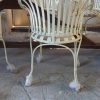 παλιά καρέκλα πολυθρόνα, μεταλλική φερ φορζε,λευκή, fer forge,τύπου φρανσουα καρε, βαριά κατασκευή, χειροποίητα έπιπλα κήπου, παλιά, vintage,